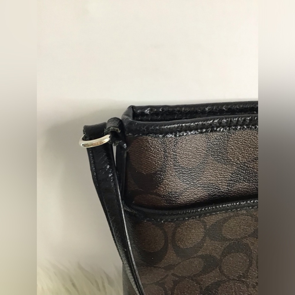 Coach Rowan File Bag Signature Shoulderbag Crossbody Black/Brown - Picture 2 of 16